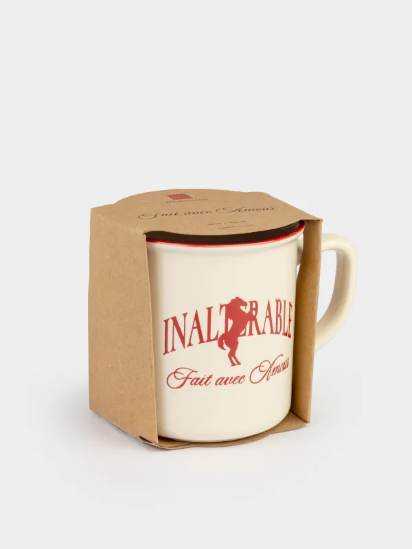 Кружка, 430 мл, фарфор N, молочно-бордовая, Конь, Great horse, image-4