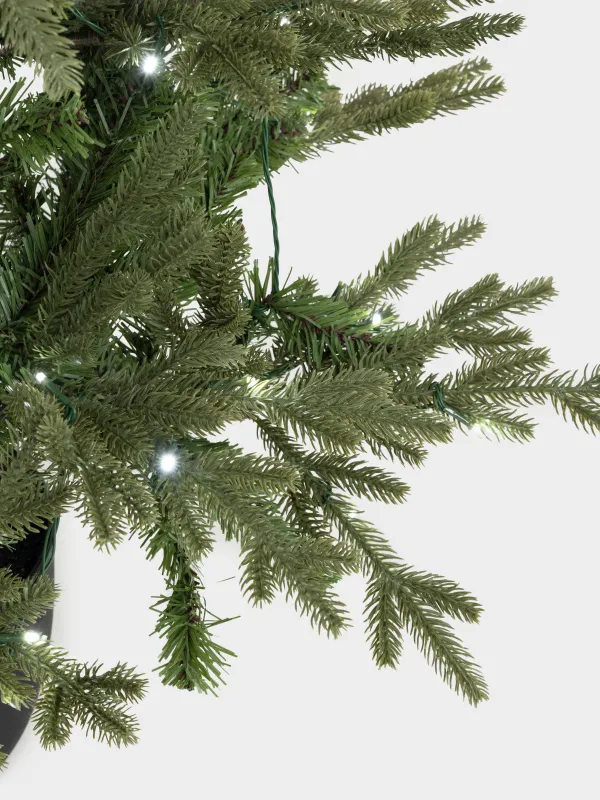 Ель искусственная, 1,5 м, с подсветкой, в горшке, пластик, Conifer decor, image-2