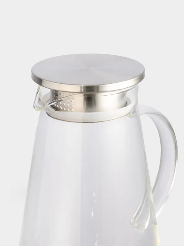 Кувшин, 1,7 л, с крышкой фильтром, Clear, image-3