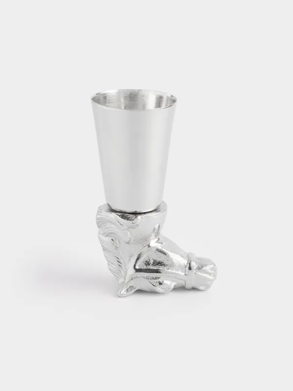 Стопка для водки, 150 мл, металл, серебристая, Конь, Horse silver, image-0