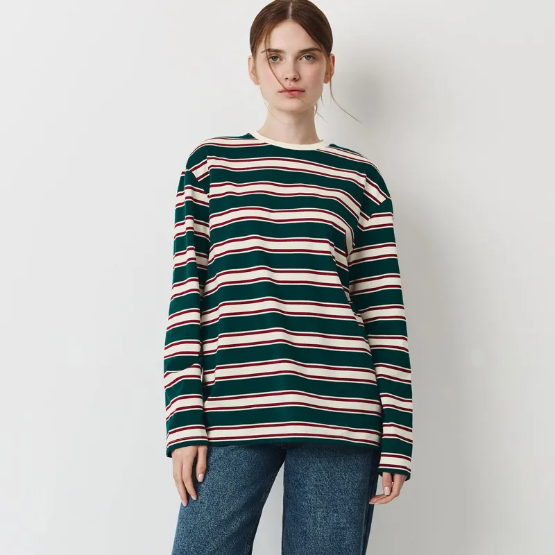 Лонгслив зеленый, Полоска, Latoya