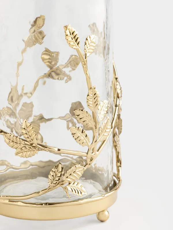 Ваза для цветов, 27 см, Листья, Fantastic gold, image-3