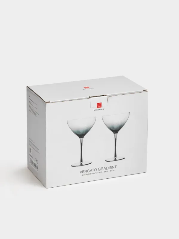 Бокал-креманка для шампанского, 310 мл, 2 шт, стекло, серый градиент, Vergato gradient, image-4