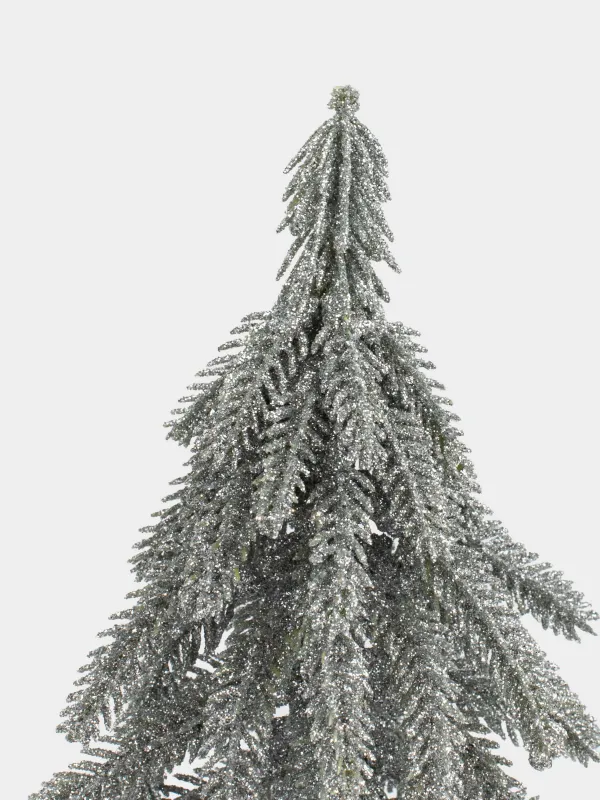 Ель искусственная, 20 см, на подставке, пластик/металл, серебристая, Silver style, image-2