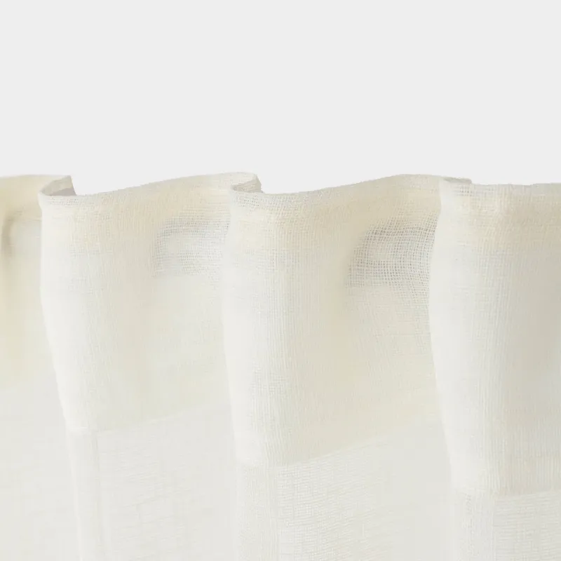 Тюль, 135х275 см, на ленте, белый, полиэстер, Stripe, image-2