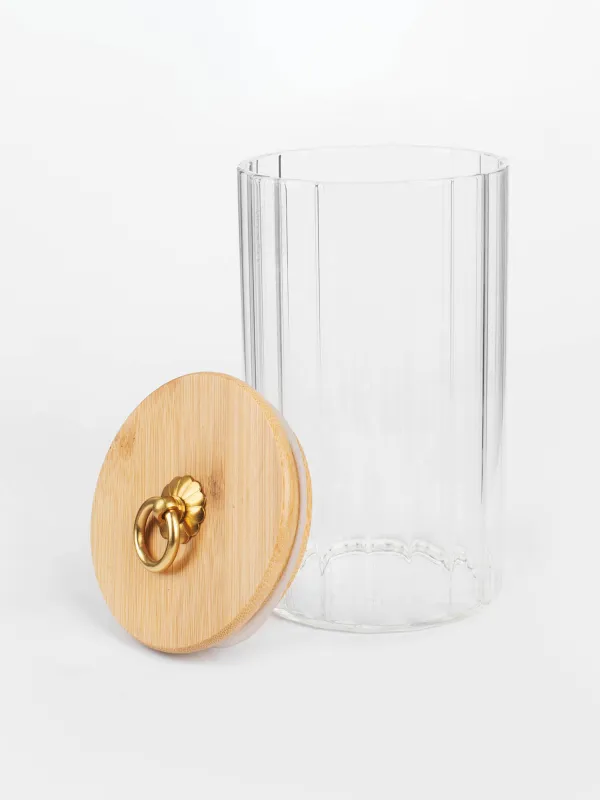 Банка для сыпучих продуктов, 800 мл, стекло Б/бамбук, Camellia, image-2