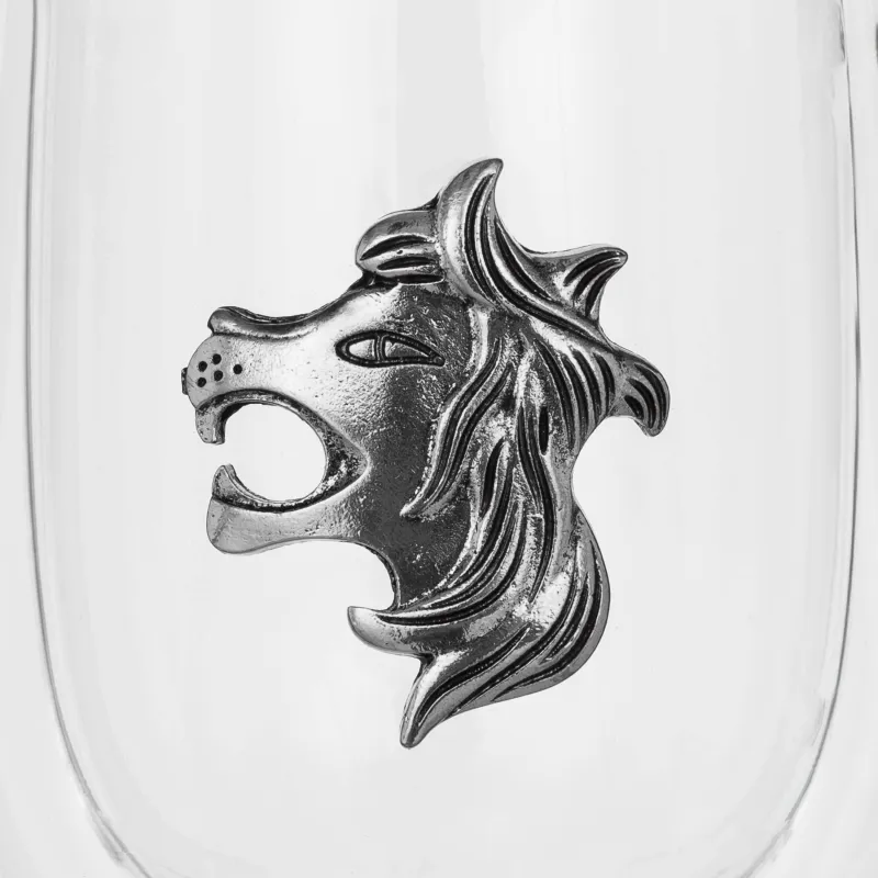 Кружка, 350 мл, стекло Б/металл, серебристая, Лев, Air-zodiac, image-5