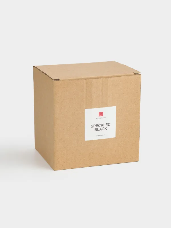 Емкость для соли, 11 см, с ложкой, керамика, молочная, в крапинку, Speckled black, image-4