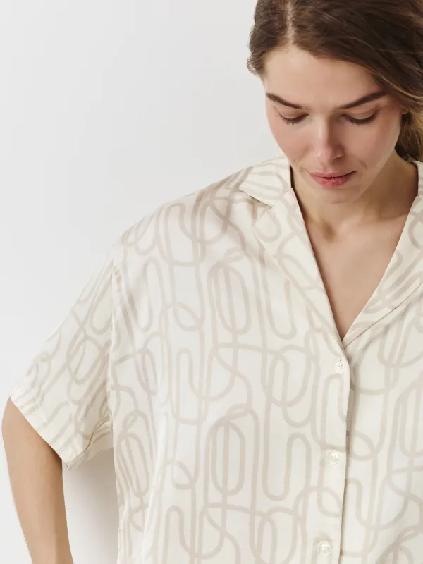 Рубашка женская, домашняя, с коротким рукавом, Moisia, image-1