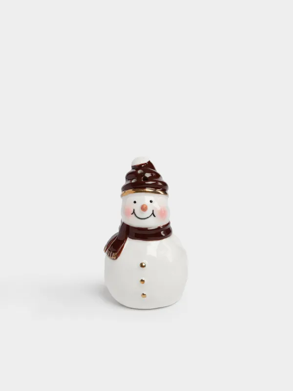 Емкость для соли или перца, 8 см, Снеговик в шапке и шарфе, Snowy, image-0