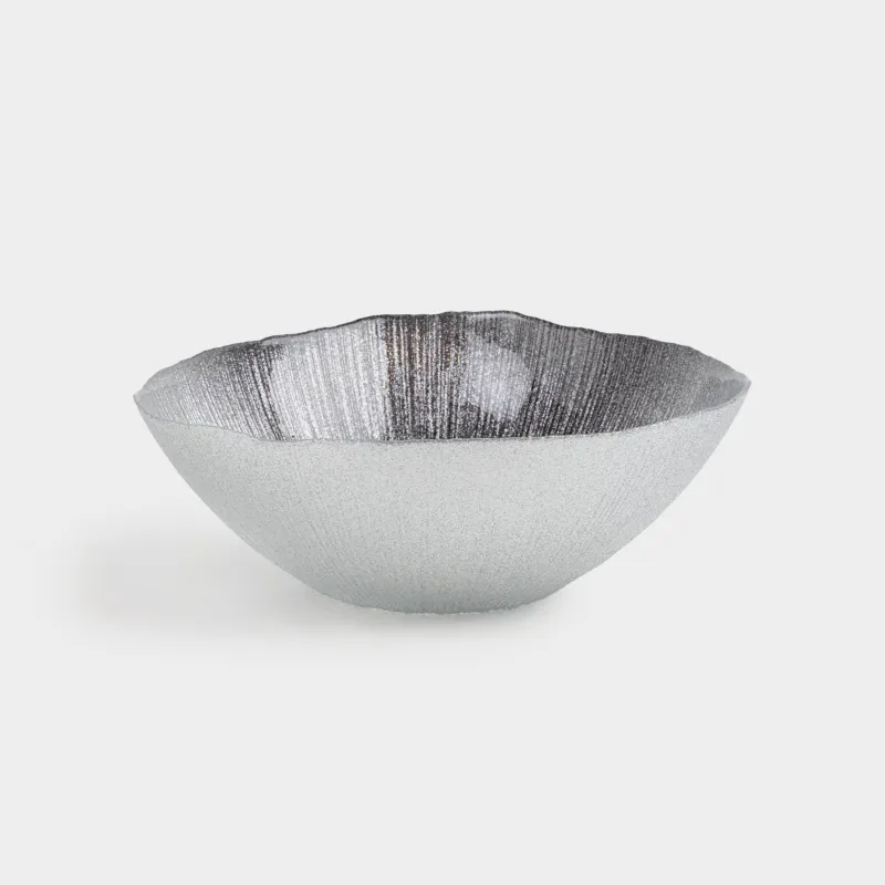 Салатник, 24х9 см, 1,7 л, стекло, серебристо-серый, Angle