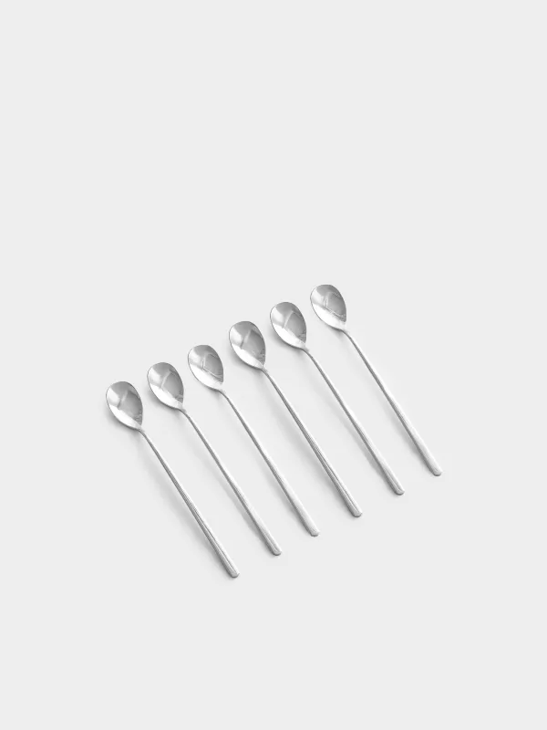 Ложка чайная, 6 шт, с длинной ручкой, сталь, Toscana, image-1