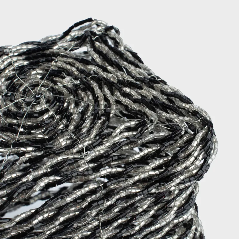 Шкатулка, 10х10 см, бисер, черно-серебристая, Shiny beads, image-4