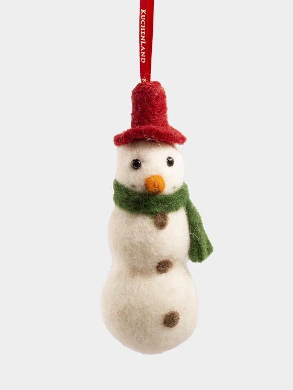 Игрушка елочная, 5x13 см, полиэстер, белая, Снеговик, Figure Christmas Fuzz, image-0