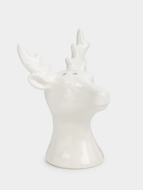 Емкость для соли или перца, 9 см, керамика, белая, Олень, Forest deers, image-1