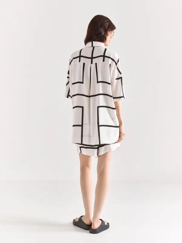 Рубашка черно-белая, Линии, Nataly, image-3