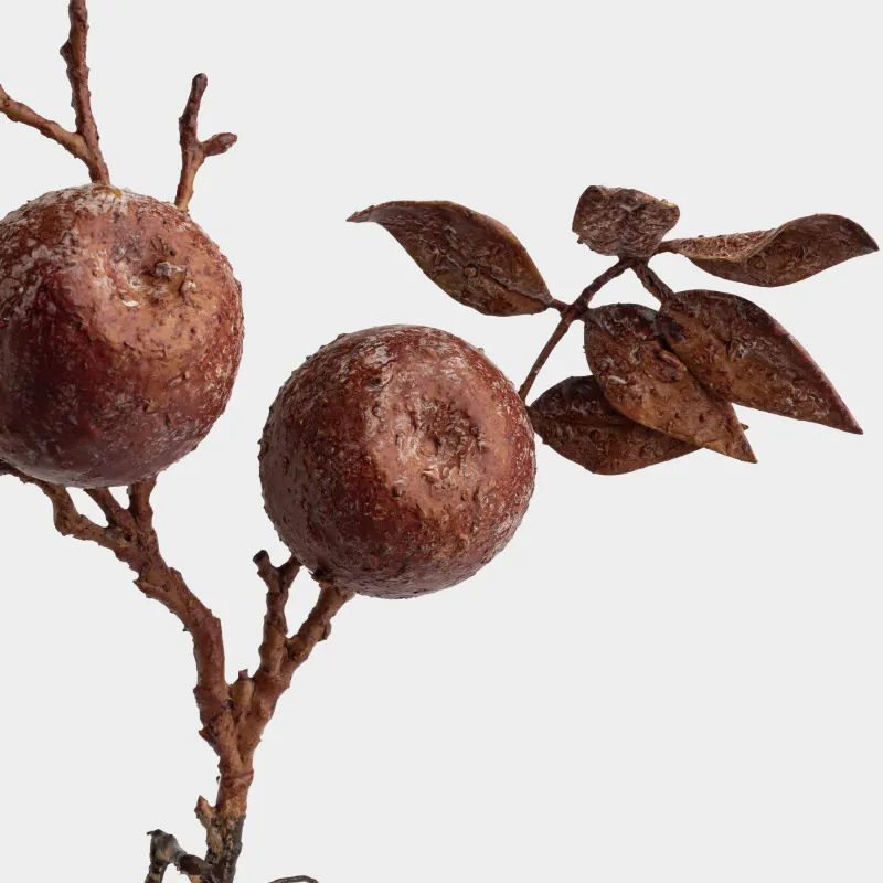 Ветка декоративная, 81 см, пластик, Бордовые Яблоки, Fruit decor, image-3