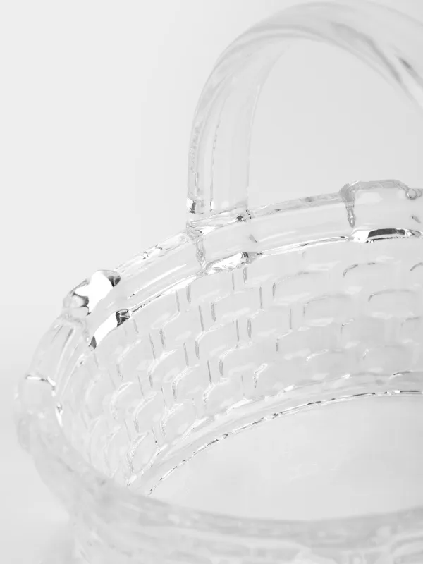 Ваза для фруктов, 17x14 см, с ручкой, стекло Р, Корзина, Clear pattern, image-3