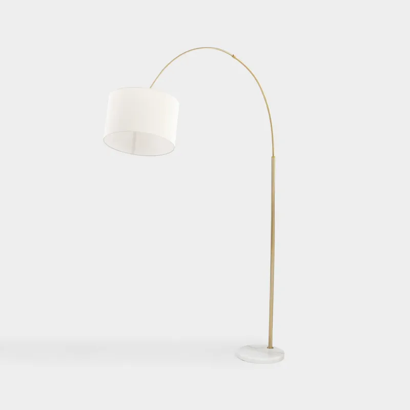 Светильник напольный, 1,95 м, металл/полиэстер, бежево-золотистый, Trend