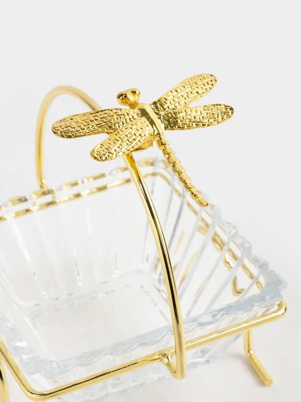 Пиала, 12х12х5 см, на подставке, Стрекоза, Dragonfly, image-3