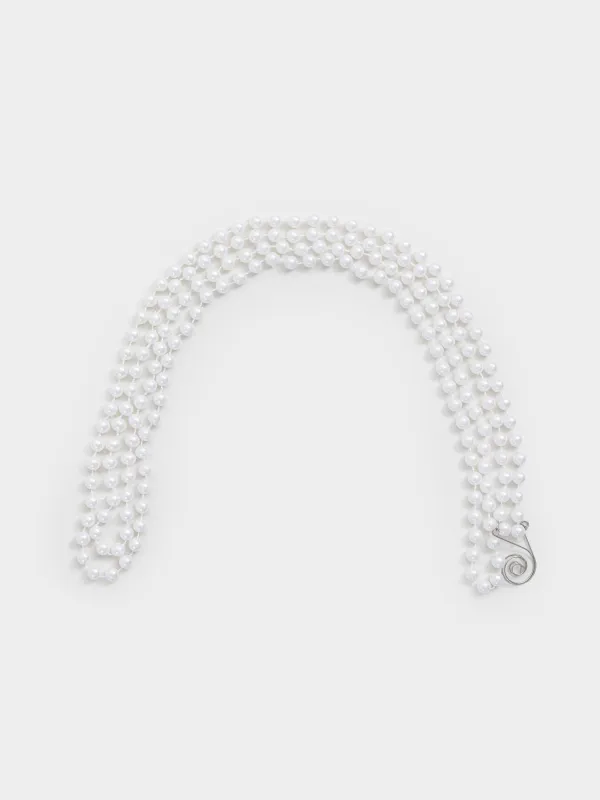 Гирлянда-бусы, 2 м, подвесная, пластик/металл, белая, Бусины, Star balls, image-0