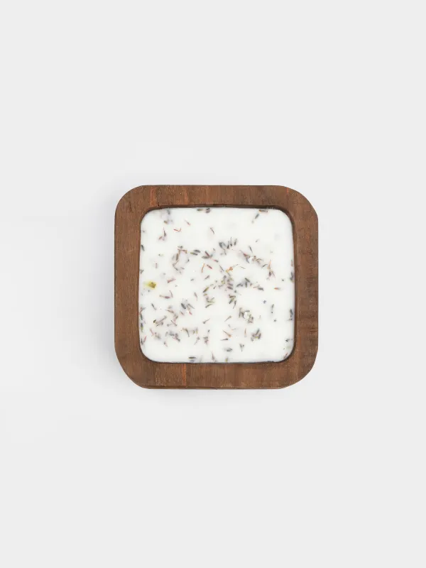 Свеча ароматическая, 15 см, в подсвечнике, дерево, Lavender, Wood candle, image-3