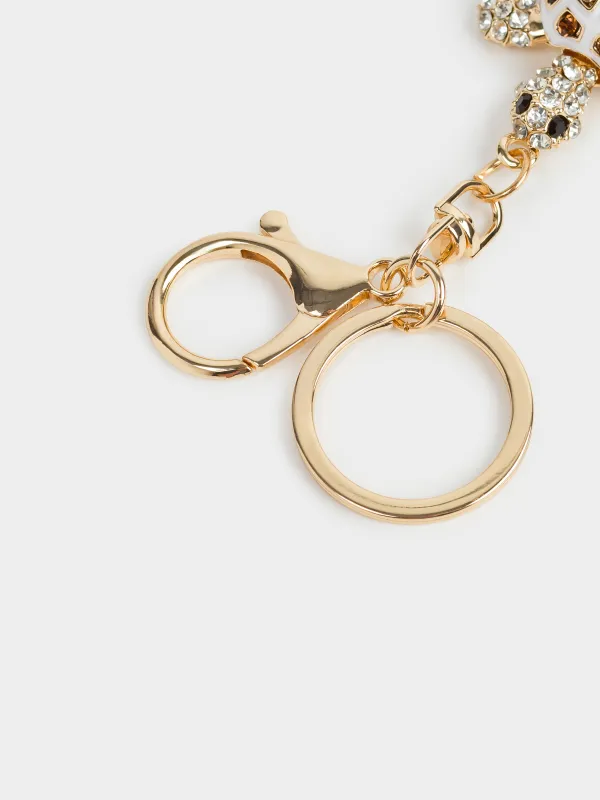 Брелок, 12 см, металл/стразы, золотистый, Черепаха, Keychain crystal, image-2