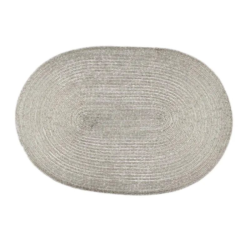 Салфетка под приборы, 30х45 см, полиэстер, овальная, золотистая, Rotary shine