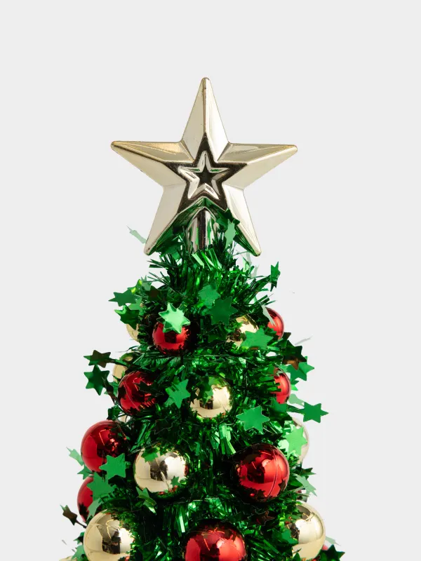 Ель искусственная, 30 см, Ель с шарами, Tinsel christmas, image-1