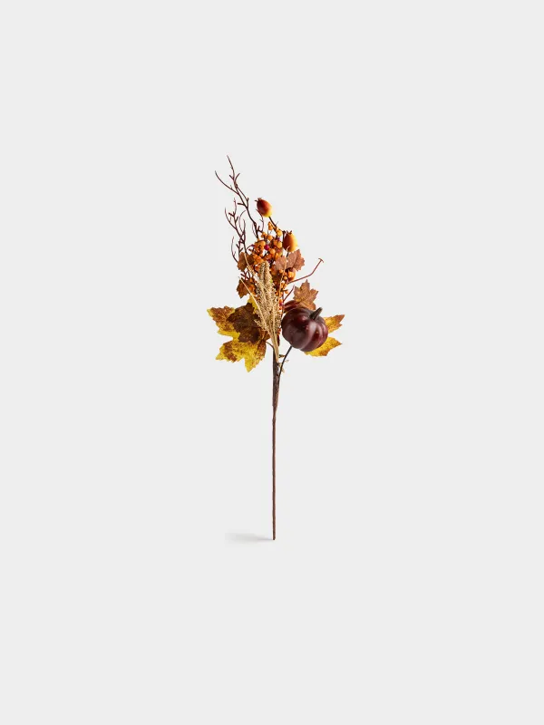Ветка декоративная, 55 см, Тыквы с ягодами, Forest symphony decor, image-0