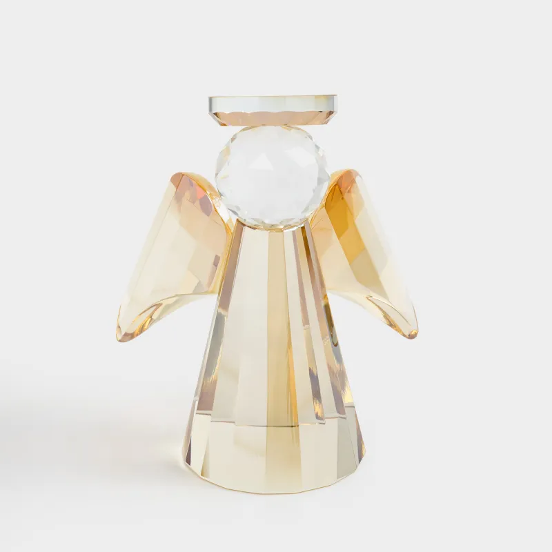 Статуэтка, 11 см, кристальное стекло, янтарная, Ангел, Angel figurine
