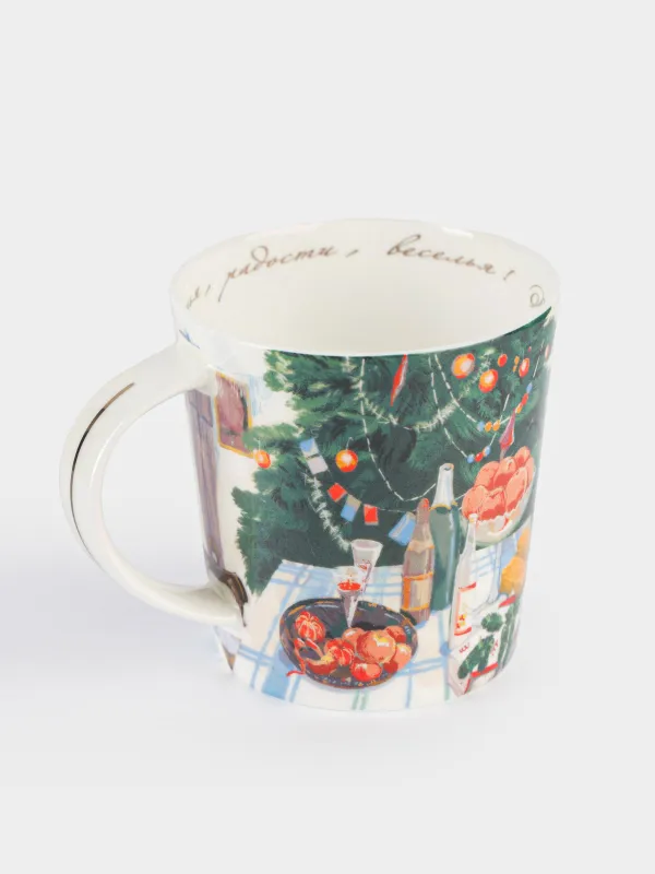 Кружка, 450 мл, фарфор F, с золотистым кантом, Застолье, Feast christmas, image-3