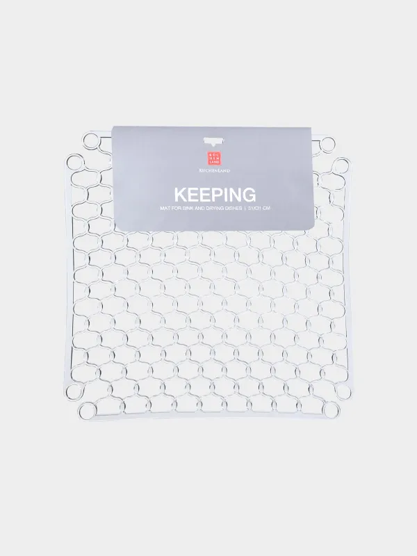 Коврик для кухонной раковины, 31х31 см, ПВХ, квадратный, Keeping, image-1
