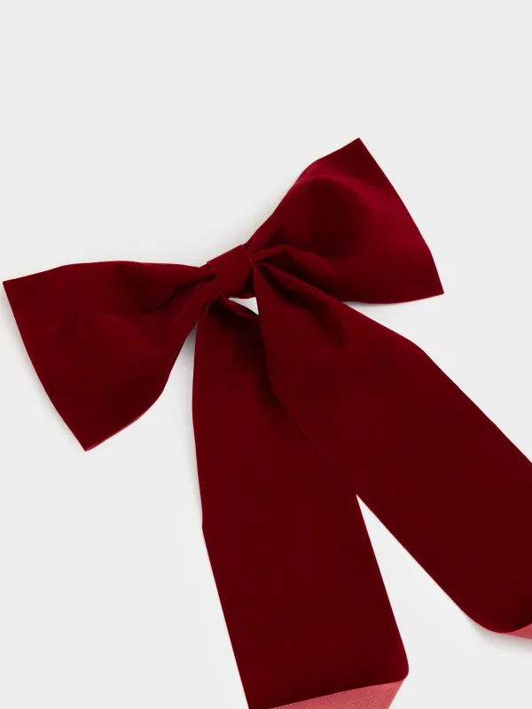 Украшение декоративное, 45x270 см, полиэстер, красное, Бант, Bow velvet, image-1