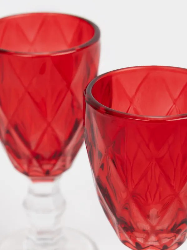 Рюмка, 50 мл, 2 шт, стекло Р, красная, Rhomb color, image-2