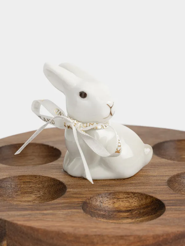 Блюдо пасхальное, 15х6 см, 6 отд, дерево/фарфор P, Кролики, Noble tree, image-3