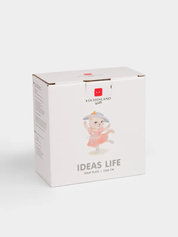 Тарелка суповая, 12х6 см, Кошка в шляпе, Ideas life, image-5