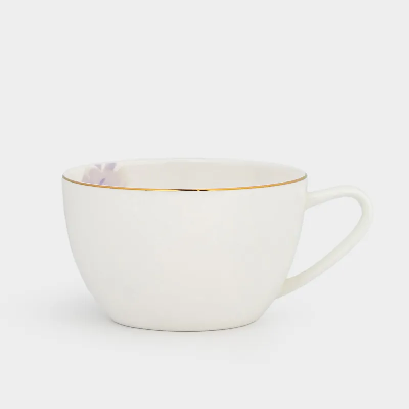 Кружка, 480 мл, фарфор F, белая, с золотистым кантом, Розы, Bloome