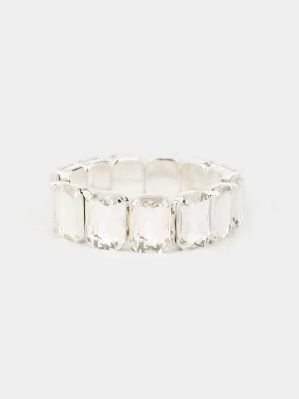 Браслет, 18 см, стекло/металл, серебристый, Кристаллы, Jewelry crystal, image-0