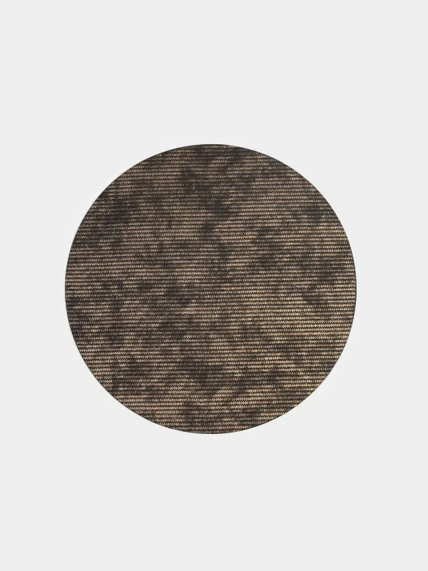 Салфетка под приборы, 38 см, ПВХ/полиэстер, круглая, черно-золотистая, Rock, image-0