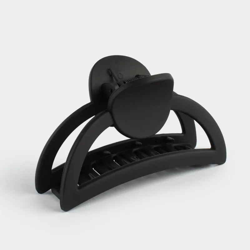 Заколка для волос, 9 см, пластик, черная, Крабик, Basic