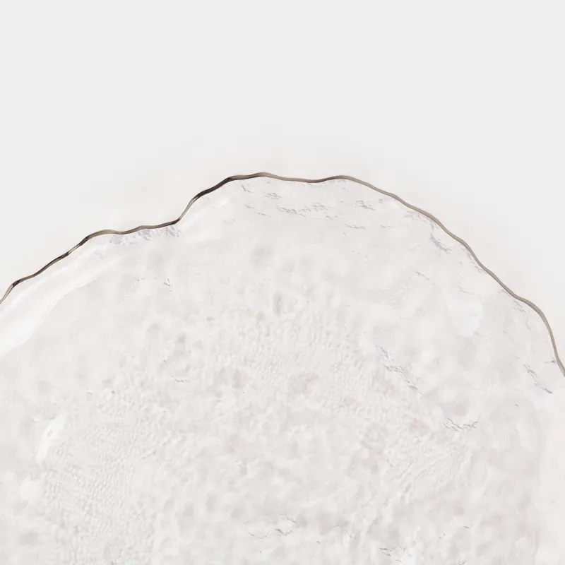 Блюдо, 30 см, стекло, с серебристым кантом, Nautilus silver, image-5