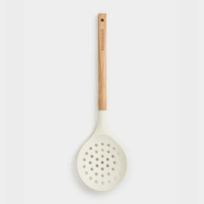 Шумовка, 32 см, силикон/дерево, бежевая, Provence