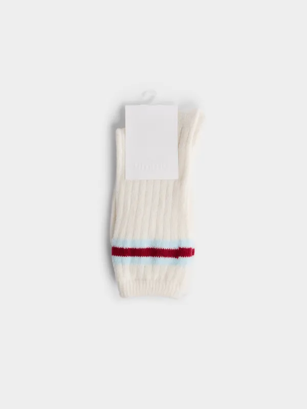 Высокие носки в рубчик с яркими полосами Fleece rubchik, image-4