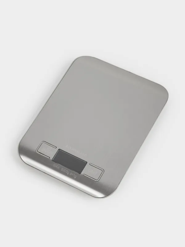 Весы кухонные, 18х14 см, электронные, сталь/пластик, серебристые, Libra, image-1