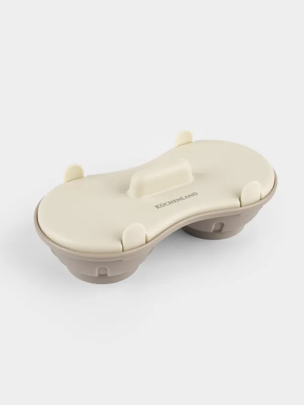 Форма для яйца-пашот в микроволновой печи, 21x11 см, 2 отд, пластик, бежевая, Soft kitchen, image-1