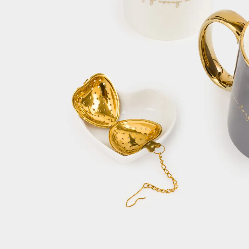 Кружка, 350 мл, 2 шт, с ситом на подставке, фарфор N/сталь, серая/белая, Scroll, image-2