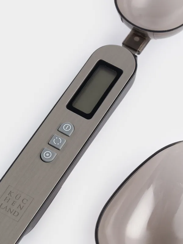 Весы-ложка кухонные, 16 см, 2 насадки, электронные, сталь/пластик, серебристые, Poise, image-3