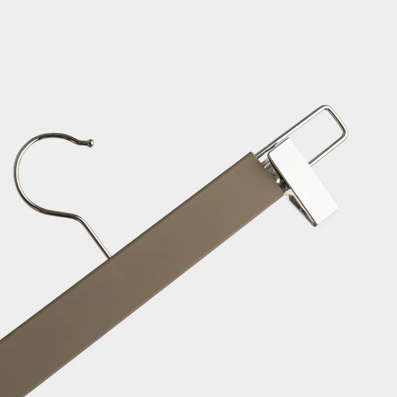 Вешалка для брюк/юбок, 31 см, 3 шт, с зажимами, пластик с покрытием, мокко, New house, image-2