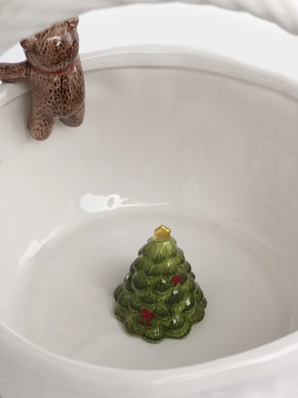 Конфетница, 20х20 см, с ручкой, Мишка с елкой, Christmas lamb, image-2